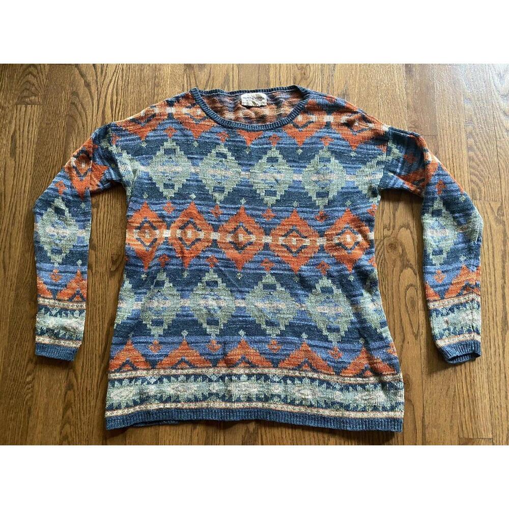 Ralph Lauren Denim & Supply Aztec Stripe Sweater 100% Cotton Women's Medium